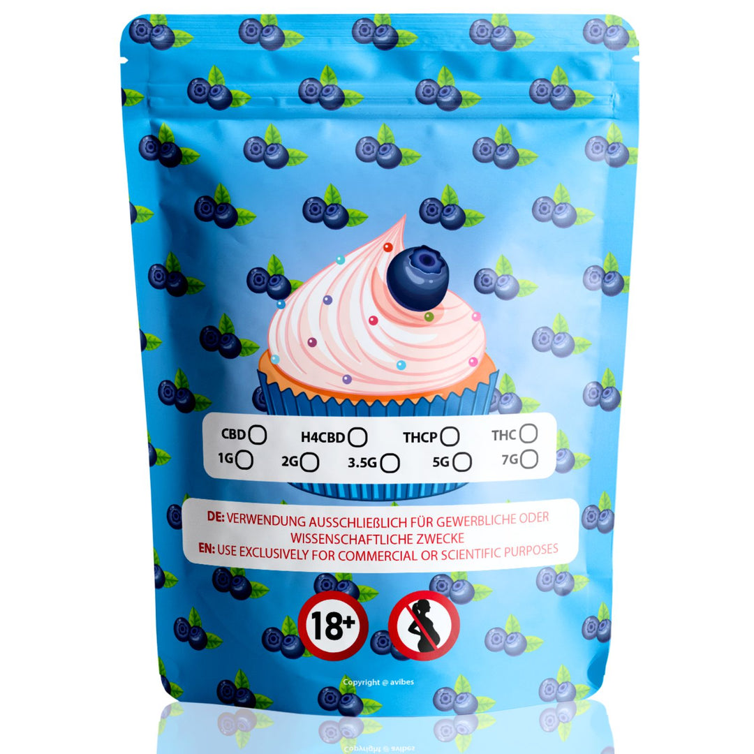 Blueberry Muffin Cali Pack Mylar Bag Tüte für Cannabis, cbd hhc h4cbd thc thcp 2