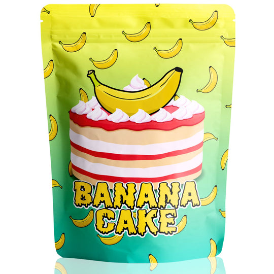 Banana Cake Cali Pack Mylar Bag Tüte für CBD H4CBD HHC HHCP THC THCP