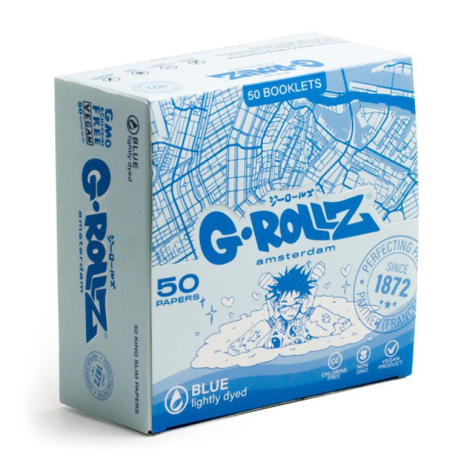 Lightly Dyed Blue King Size Papers | G-ROLLZ