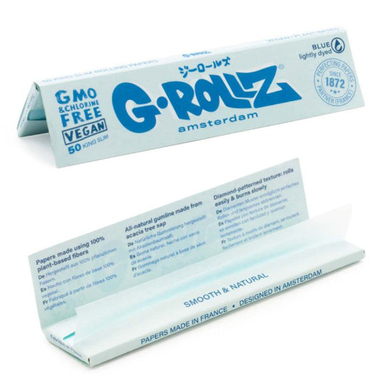 Lightly Dyed Blue King Size Papers | G-ROLLZ