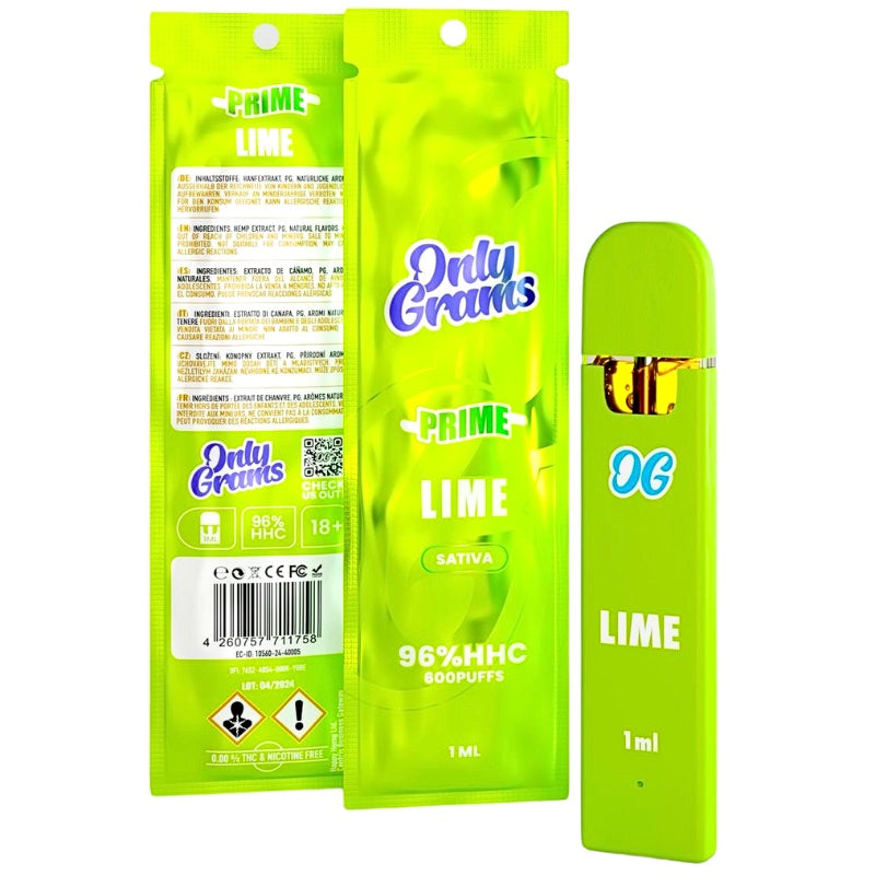 OnlyGrams Prime 96% HHC Vape Lime im Großhandel kaufen
