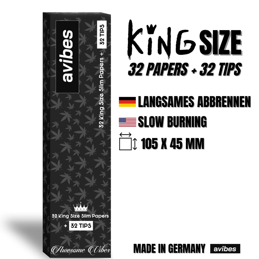 avibes® 32 King Size Slim Papers + 32 Tips