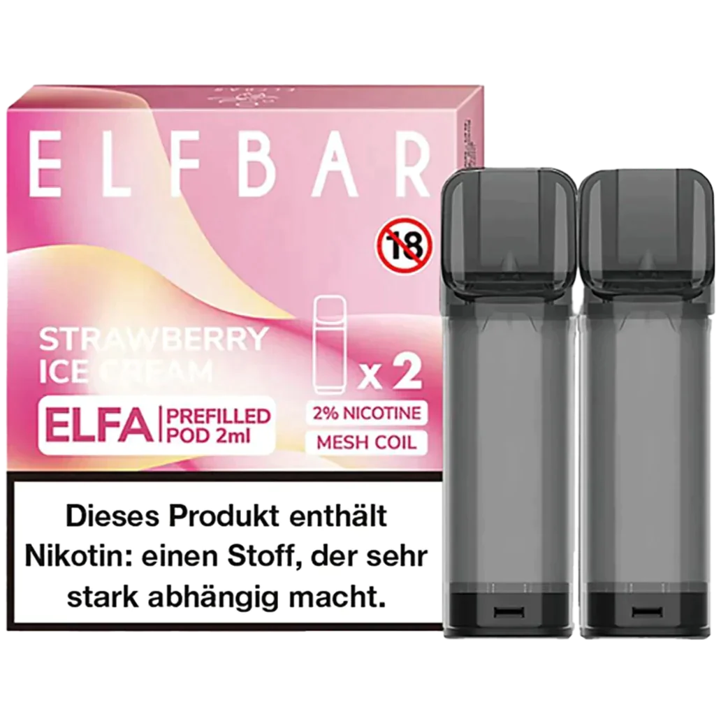 Elf Bar ELFA Prefilled Pod 2er Pack (2 x 1ml) mit dem Geschmack Strawberry Ice Cream günstig kaufen