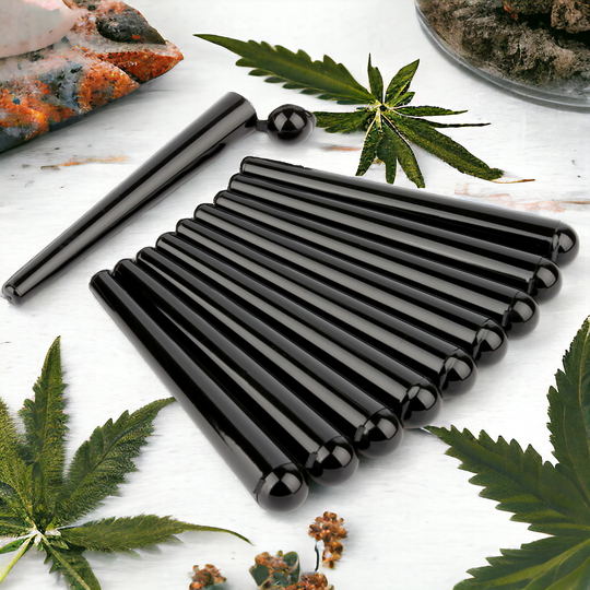 10 x avibes Joint Hüllen in schwarz aus Plastik mit Klappdeckel