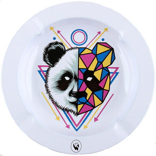 Aschenbecher-Metall-rund-GEOMETRIC-geometrische-Kunst-Art-Panda