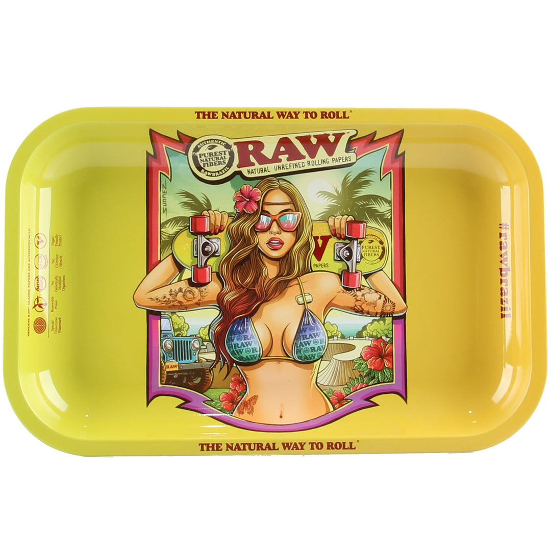 Rolling Tray Drehunterlage Dreh-Tablett Mischeschale RAW RAWlife Brazil Girl Blond