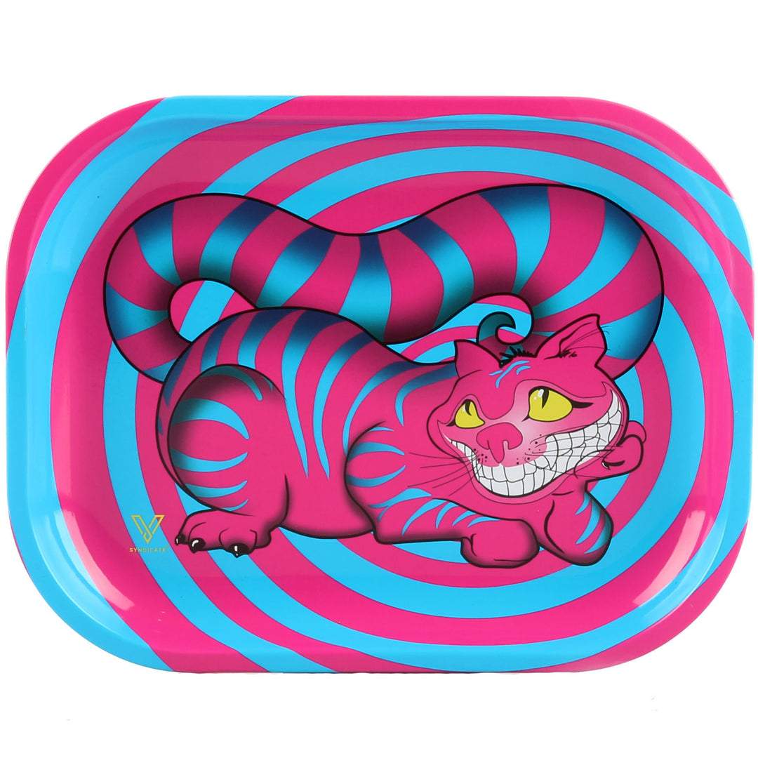 Seshigher Cat Pink Rosa Leaves Rolling Tray Drehunterlage Dreh-Tablett Tee Untersetzer Schale Mischeschale