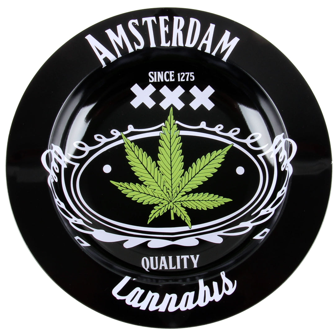 Aschenbecher Metall rund Amsterdam Cannabis 1275