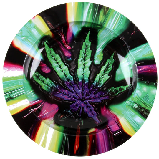 Aschenbecher Metall rund Purple Haze Cannabis Knolle Bud Pflanze