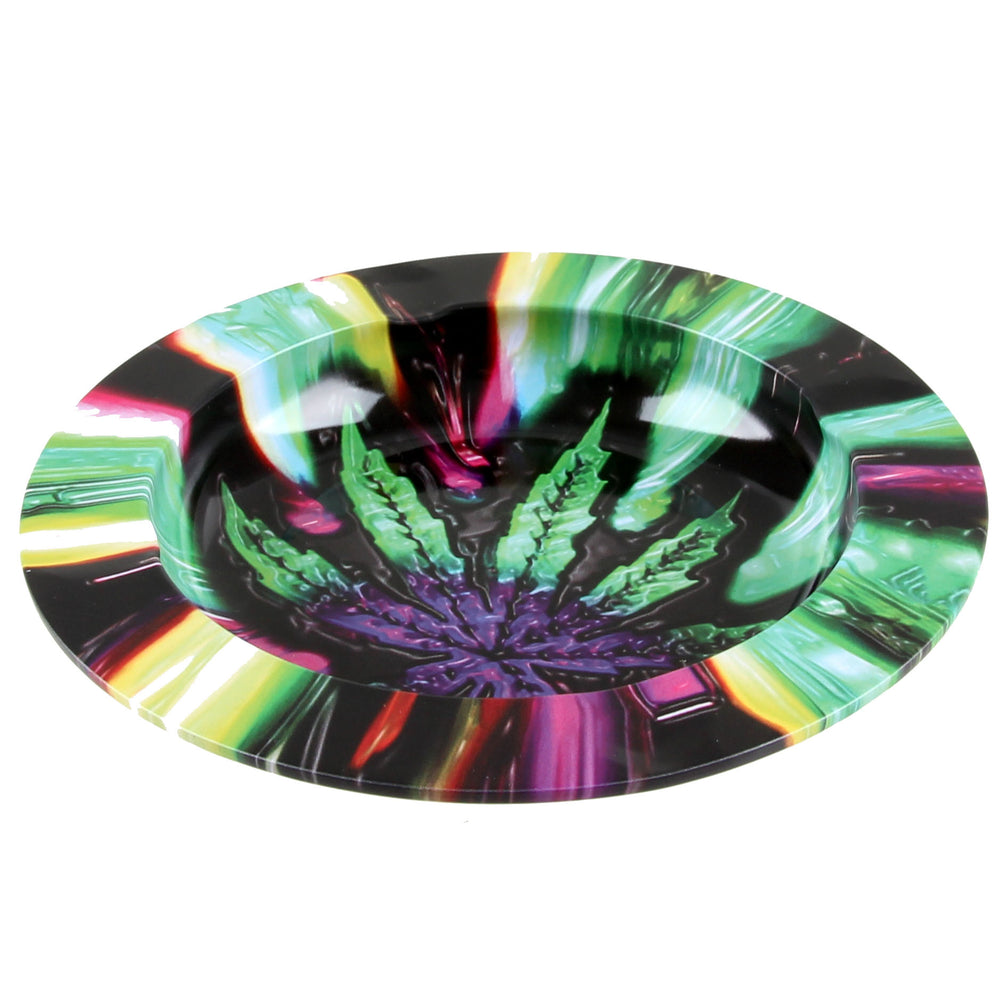Aschenbecher Metall rund Purple Haze Cannabis Knolle Bud Pflanze 2