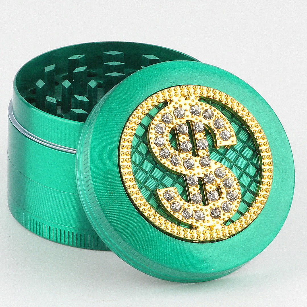 Dollar Diamant Grinder Crusher Cannabis Mühle grün gold