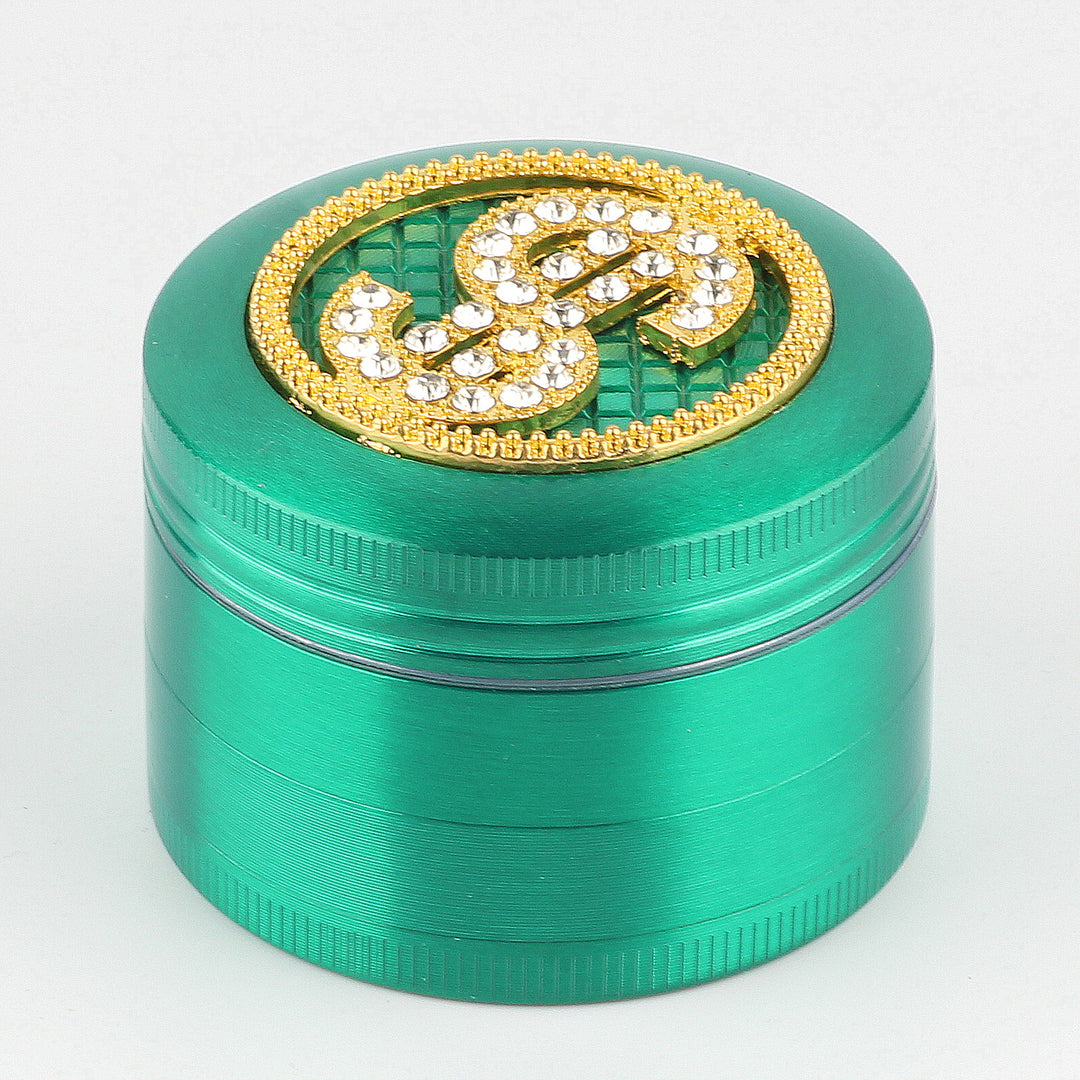 Dollar Diamant Grinder Crusher Cannabis Mühle grün gold 2