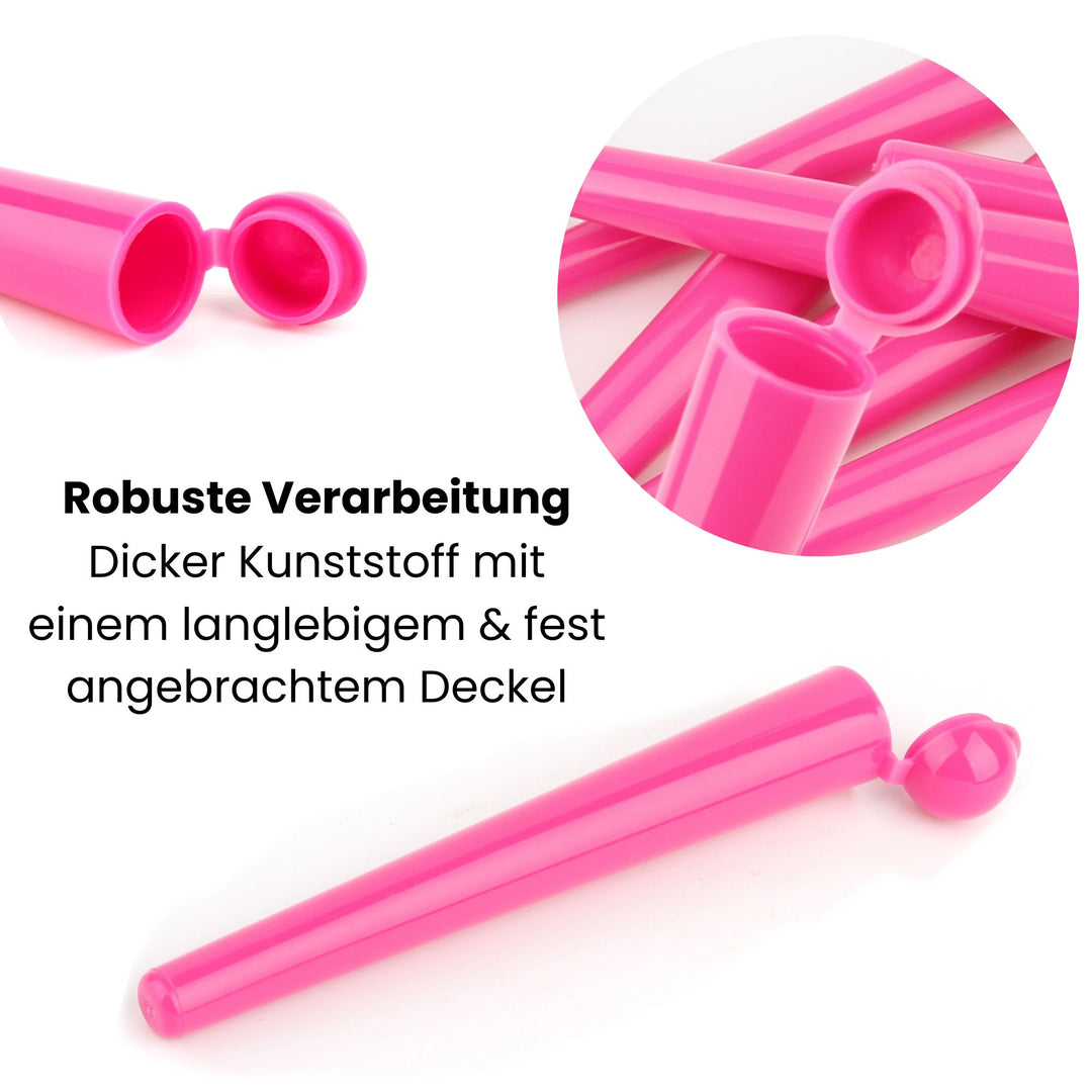 avibes 10 x Joint Hüllen Set Transporthüllen Case Tube Hülsen pink rosa Klappdeckel 3